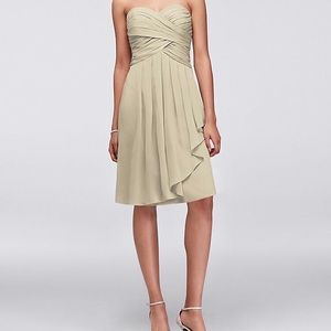 David’s Bridal Ivory Strapless Bridesmaid Dress